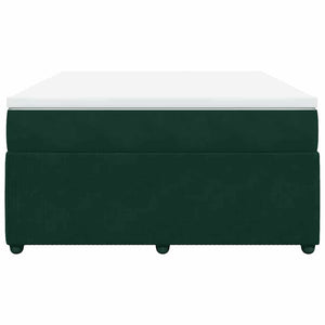 Κρεβάτι Boxspring με Στρώμα Σκούρο Πράσινο 140x190εκ. Βελούδινο