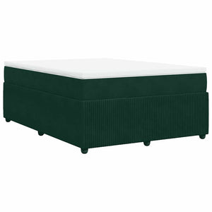 Κρεβάτι Boxspring με Στρώμα Σκούρο Πράσινο 140x190εκ. Βελούδινο