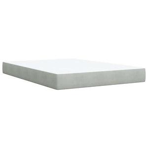 Κρεβάτι Boxspring με Στρώμα Ανοιχτό Γκρι 140x200 εκ. Βελούδινο