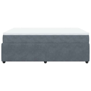 Κρεβάτι Boxspring με Στρώμα Σκούρο Γκρι 140x200 εκ. Βελούδινο