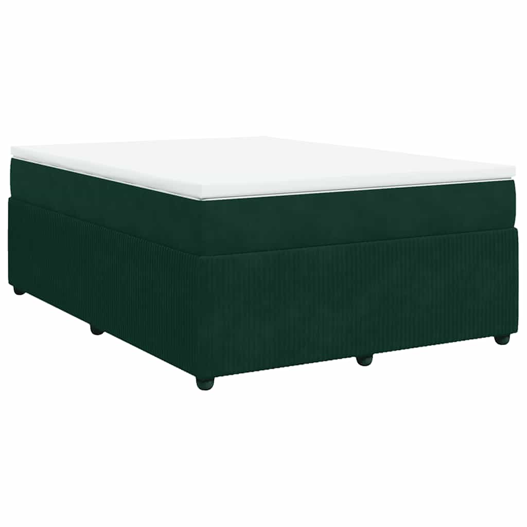 Κρεβάτι Boxspring με Στρώμα Σκούρο Πράσινο 140x200εκ. Βελούδινο - Pakobazaar