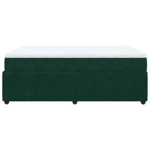 Κρεβάτι Boxspring με Στρώμα Σκούρο Πράσινο 140x200εκ. Βελούδινο - Pakobazaar