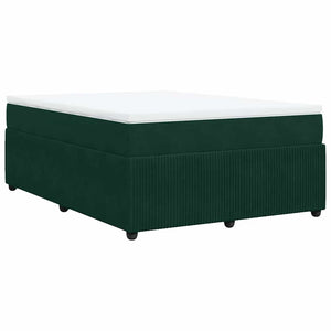 Κρεβάτι Boxspring με Στρώμα Σκούρο Πράσινο 140x200εκ. Βελούδινο - Pakobazaar