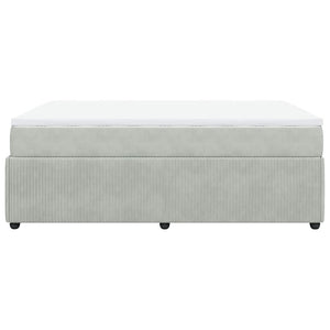 Κρεβάτι Boxspring με Στρώμα Ανοιχτό Γκρι 160x200 εκ. Βελούδινο - Pakobazaar