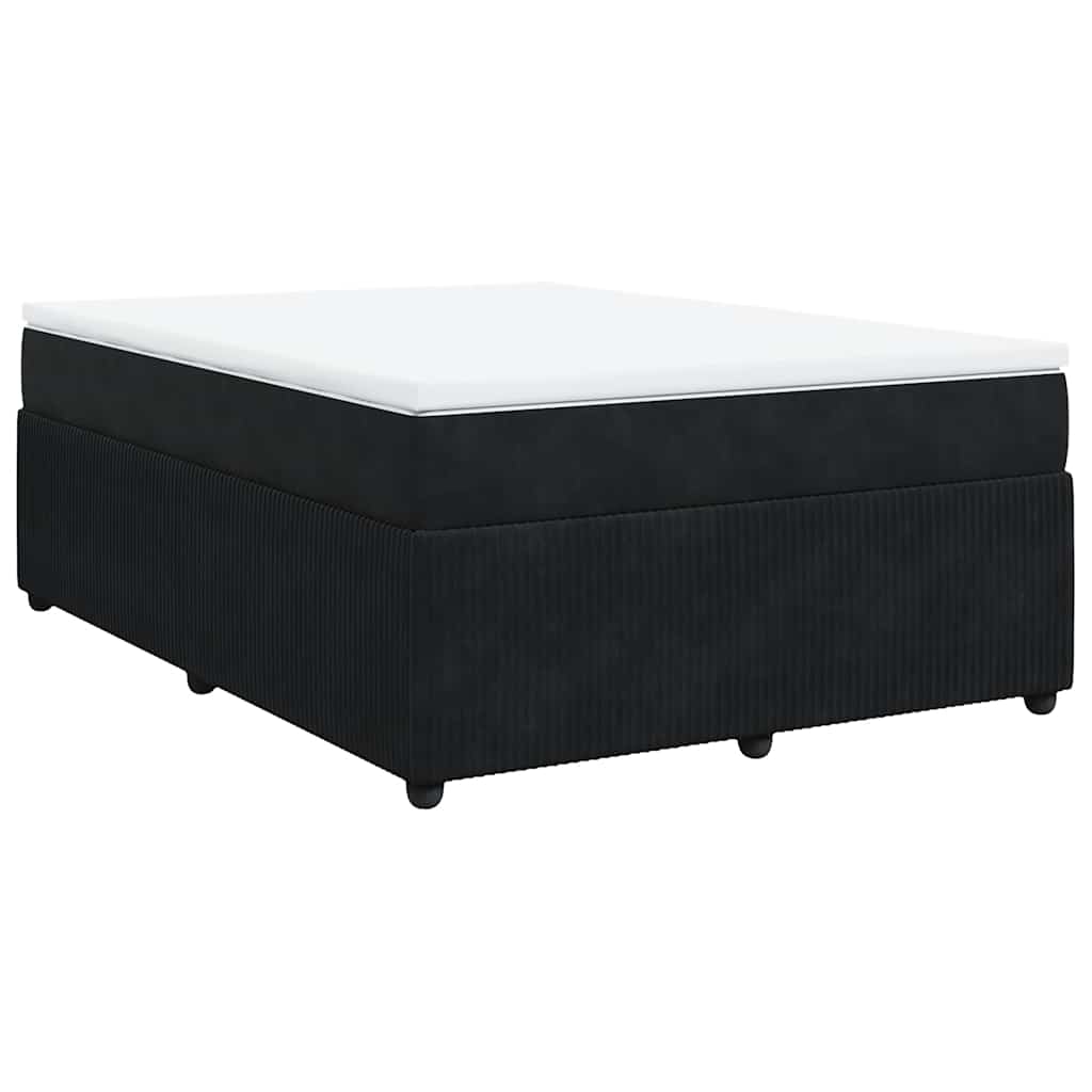 Κρεβάτι Boxspring με Στρώμα Μαύρο 160x200 εκ. Βελούδινο - Pakobazaar