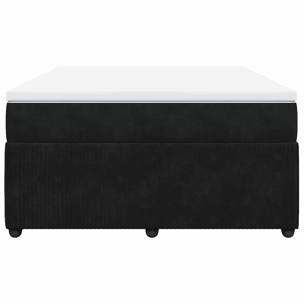 Κρεβάτι Boxspring με Στρώμα Μαύρο 160x200 εκ. Βελούδινο - Pakobazaar
