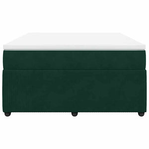 Κρεβάτι Boxspring με Στρώμα Σκούρο Πράσινο 160x200εκ. Βελούδινο - Pakobazaar