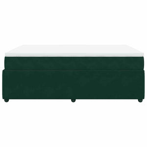 Κρεβάτι Boxspring με Στρώμα Σκούρο Πράσινο 160x200εκ. Βελούδινο - Pakobazaar
