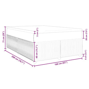 Κρεβάτι Boxspring με Στρώμα Σκούρο Μπλε 160x200 εκ. Βελούδινο - Pakobazaar