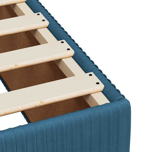 Κρεβάτι Boxspring με Στρώμα Σκούρο Μπλε 160x200 εκ. Βελούδινο - Pakobazaar