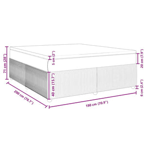 Κρεβάτι Boxspring με Στρώμα Ανοιχτό Γκρι 180x200 εκ. Βελούδινο - Pakobazaar