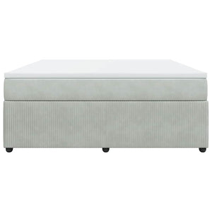 Κρεβάτι Boxspring με Στρώμα Ανοιχτό Γκρι 180x200 εκ. Βελούδινο - Pakobazaar