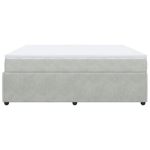Κρεβάτι Boxspring με Στρώμα Ανοιχτό Γκρι 180x200 εκ. Βελούδινο - Pakobazaar