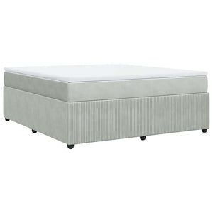 Κρεβάτι Boxspring με Στρώμα Ανοιχτό Γκρι 180x200 εκ. Βελούδινο - Pakobazaar