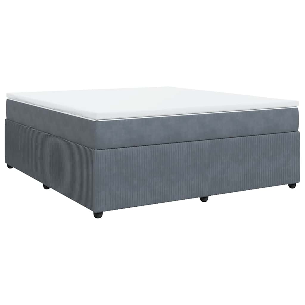 Κρεβάτι Boxspring με Στρώμα Σκούρο Γκρι 180x200 εκ. Βελούδινο