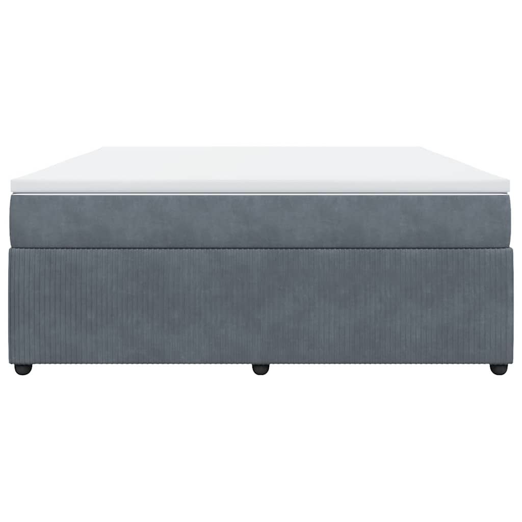 Κρεβάτι Boxspring με Στρώμα Σκούρο Γκρι 180x200 εκ. Βελούδινο