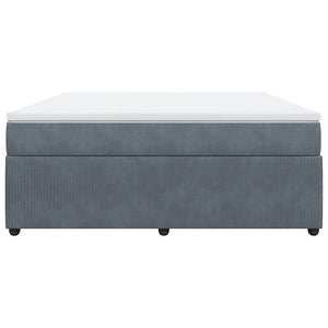 Κρεβάτι Boxspring με Στρώμα Σκούρο Γκρι 180x200 εκ. Βελούδινο