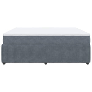 Κρεβάτι Boxspring με Στρώμα Σκούρο Γκρι 180x200 εκ. Βελούδινο