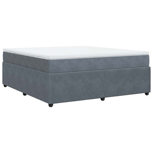Κρεβάτι Boxspring με Στρώμα Σκούρο Γκρι 180x200 εκ. Βελούδινο