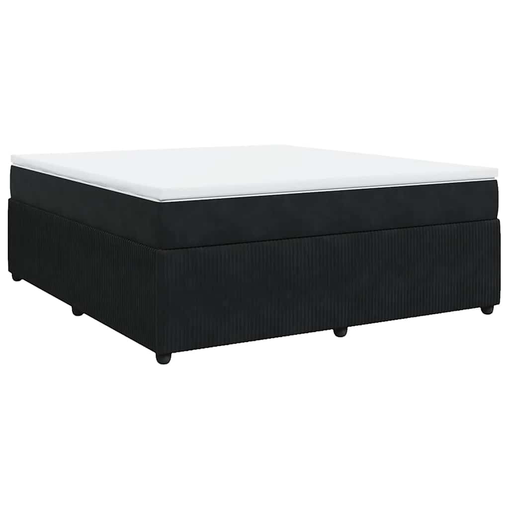 Κρεβάτι Boxspring με Στρώμα Μαύρο 180x200 εκ. Βελούδινο