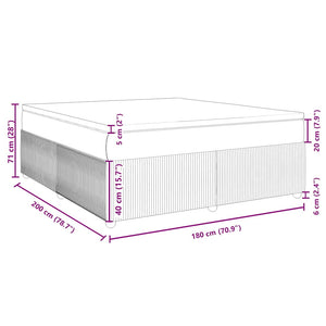 Κρεβάτι Boxspring με Στρώμα Μαύρο 180x200 εκ. Βελούδινο
