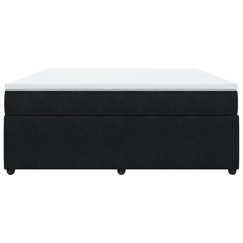 Κρεβάτι Boxspring με Στρώμα Μαύρο 180x200 εκ. Βελούδινο