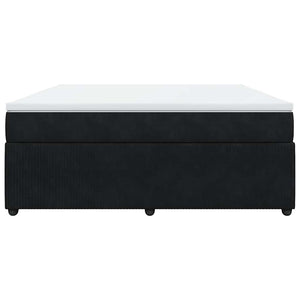 Κρεβάτι Boxspring με Στρώμα Μαύρο 180x200 εκ. Βελούδινο