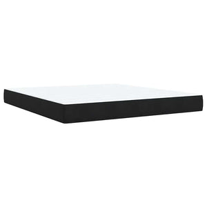 Κρεβάτι Boxspring με Στρώμα Μαύρο 180x200 εκ. Βελούδινο