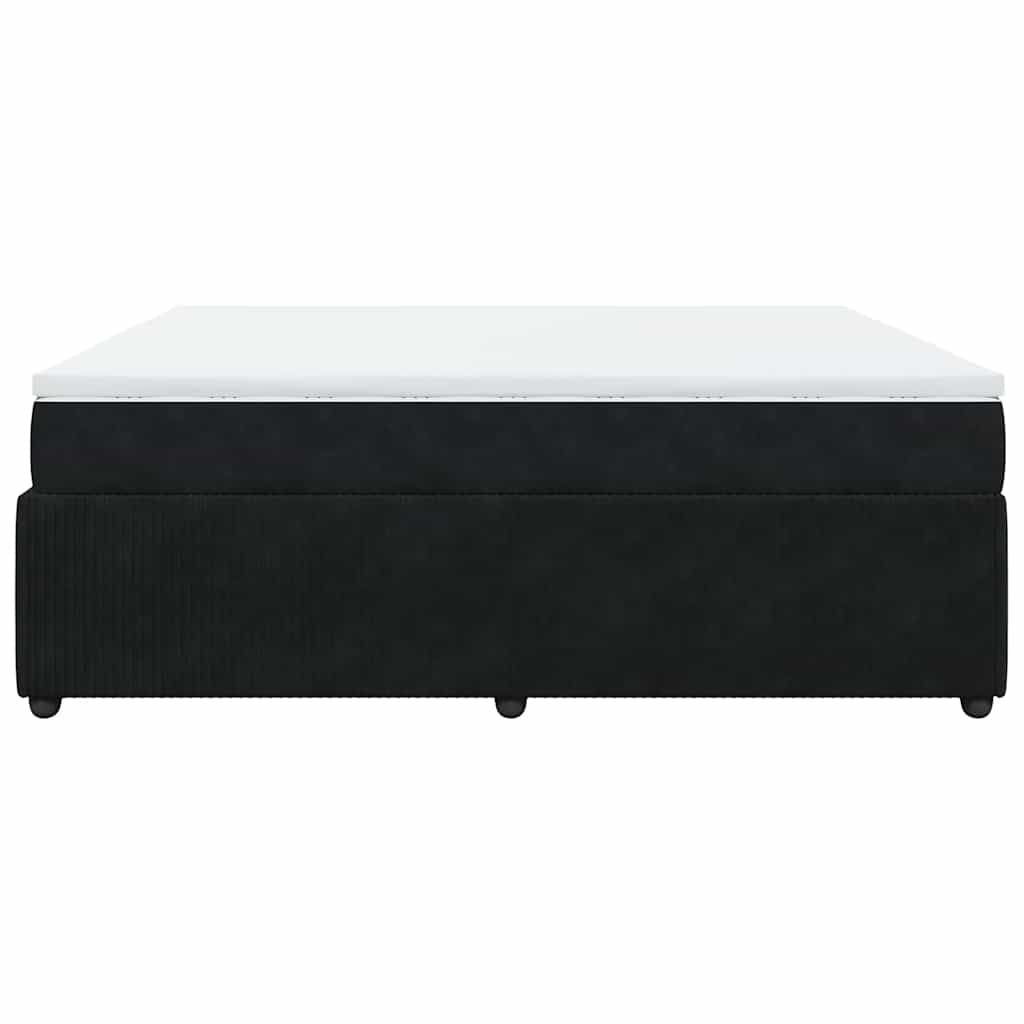 Κρεβάτι Boxspring με Στρώμα Μαύρο 180x200 εκ. Βελούδινο