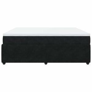 Κρεβάτι Boxspring με Στρώμα Μαύρο 180x200 εκ. Βελούδινο