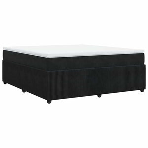 Κρεβάτι Boxspring με Στρώμα Μαύρο 180x200 εκ. Βελούδινο