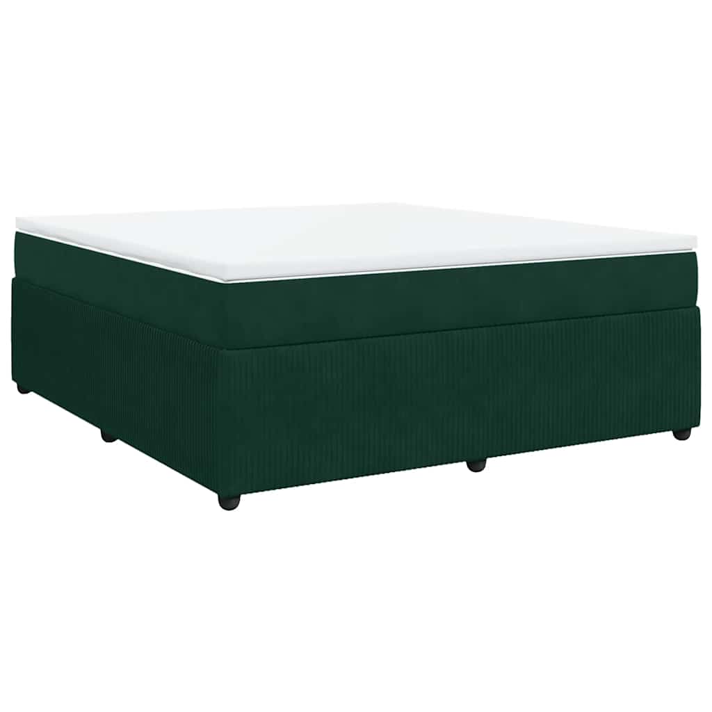 Κρεβάτι Boxspring με Στρώμα Σκούρο Πράσινο 180x200εκ. Βελούδινο