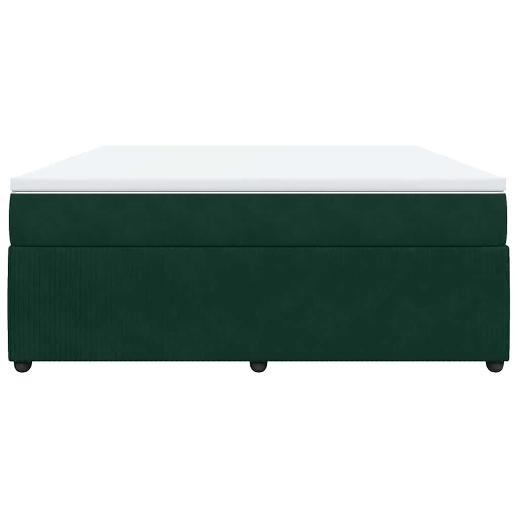 Κρεβάτι Boxspring με Στρώμα Σκούρο Πράσινο 180x200εκ. Βελούδινο