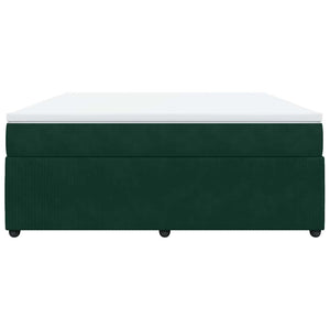 Κρεβάτι Boxspring με Στρώμα Σκούρο Πράσινο 180x200εκ. Βελούδινο