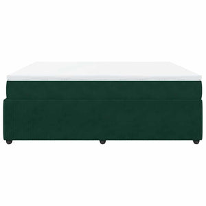 Κρεβάτι Boxspring με Στρώμα Σκούρο Πράσινο 180x200εκ. Βελούδινο