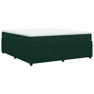 Κρεβάτι Boxspring με Στρώμα Σκούρο Πράσινο 180x200εκ. Βελούδινο