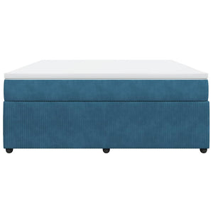 Κρεβάτι Boxspring με Στρώμα Σκούρο Μπλε 180x200 εκ. Βελούδινο