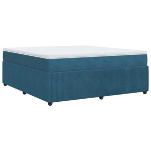 Κρεβάτι Boxspring με Στρώμα Σκούρο Μπλε 180x200 εκ. Βελούδινο