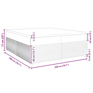 Κρεβάτι Boxspring με Στρώμα Ανοιχτό Γκρι 200x200 εκ. Βελούδινο