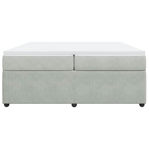 Κρεβάτι Boxspring με Στρώμα Ανοιχτό Γκρι 200x200 εκ. Βελούδινο