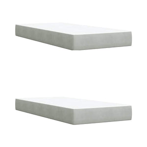 Κρεβάτι Boxspring με Στρώμα Ανοιχτό Γκρι 200x200 εκ. Βελούδινο