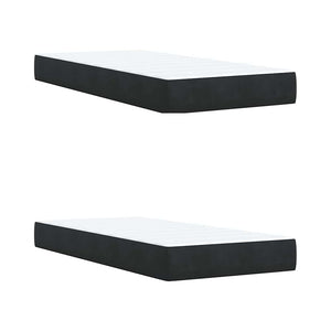 Κρεβάτι Boxspring με Στρώμα Μαύρο 200x200 εκ. Βελούδινο