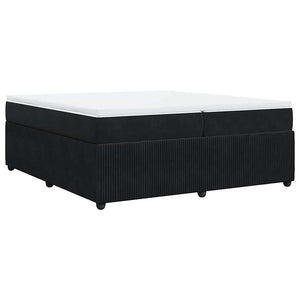 Κρεβάτι Boxspring με Στρώμα Μαύρο 200x200 εκ. Βελούδινο
