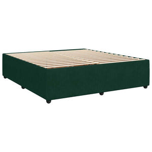 Κρεβάτι Boxspring με Στρώμα Σκούρο Πράσινο 200x200εκ. Βελούδινο