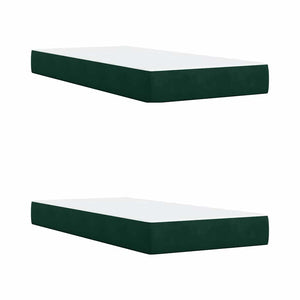 Κρεβάτι Boxspring με Στρώμα Σκούρο Πράσινο 200x200εκ. Βελούδινο