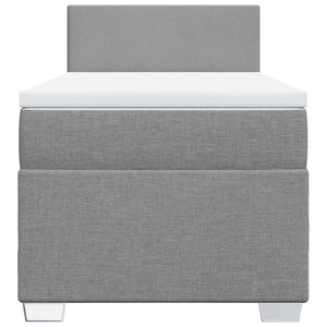 Κρεβάτι Boxspring με Στρώμα Ανοιχτό Γκρι 80x200 εκ. Υφασμάτινο - Pakobazaar