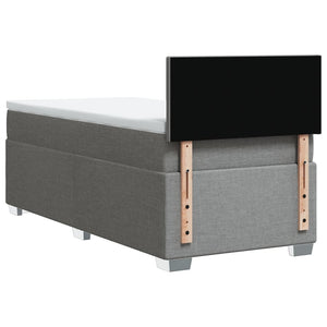 Κρεβάτι Boxspring με Στρώμα Ανοιχτό Γκρι 80x200 εκ. Υφασμάτινο - Pakobazaar