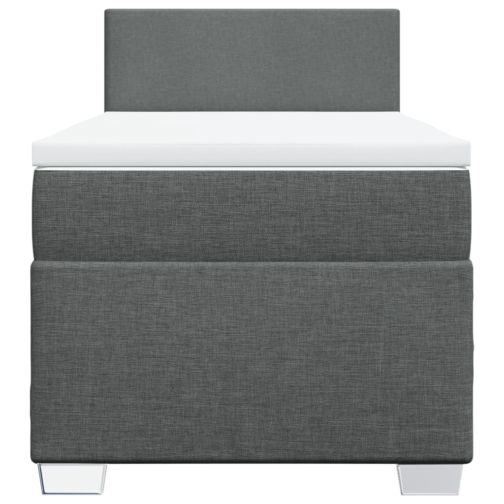 Κρεβάτι Boxspring με Στρώμα Σκούρο Γκρι 80x200 εκ. Υφασμάτινο
