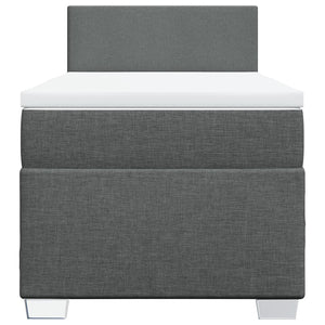 Κρεβάτι Boxspring με Στρώμα Σκούρο Γκρι 80x200 εκ. Υφασμάτινο