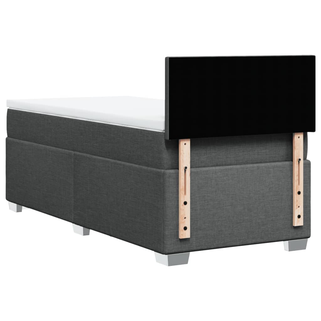 Κρεβάτι Boxspring με Στρώμα Σκούρο Γκρι 80x200 εκ. Υφασμάτινο